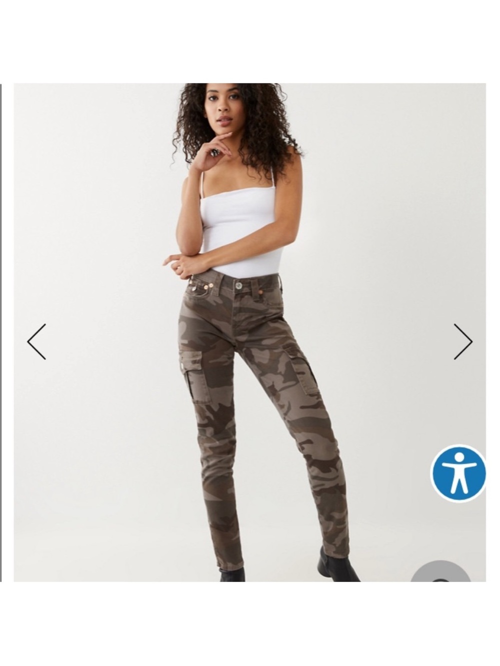 True Religion Camo Cargo Pants Brown